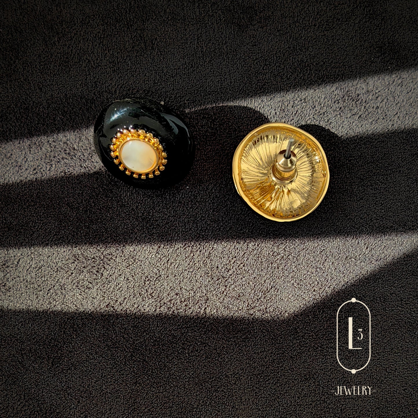 Nature | Vintage Noir Enamel Earrings