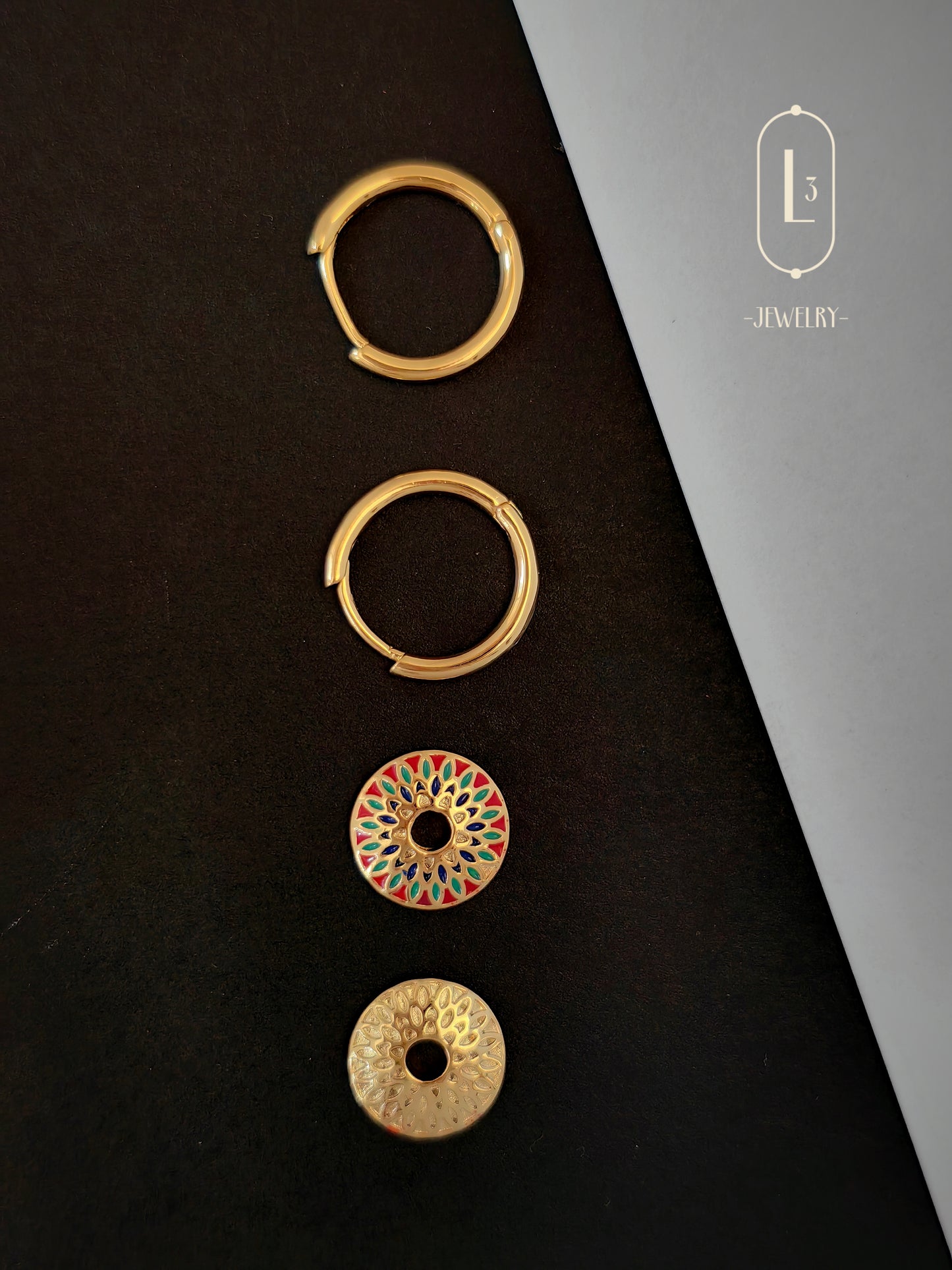 Nature | Enamel Art Hoop Earrings