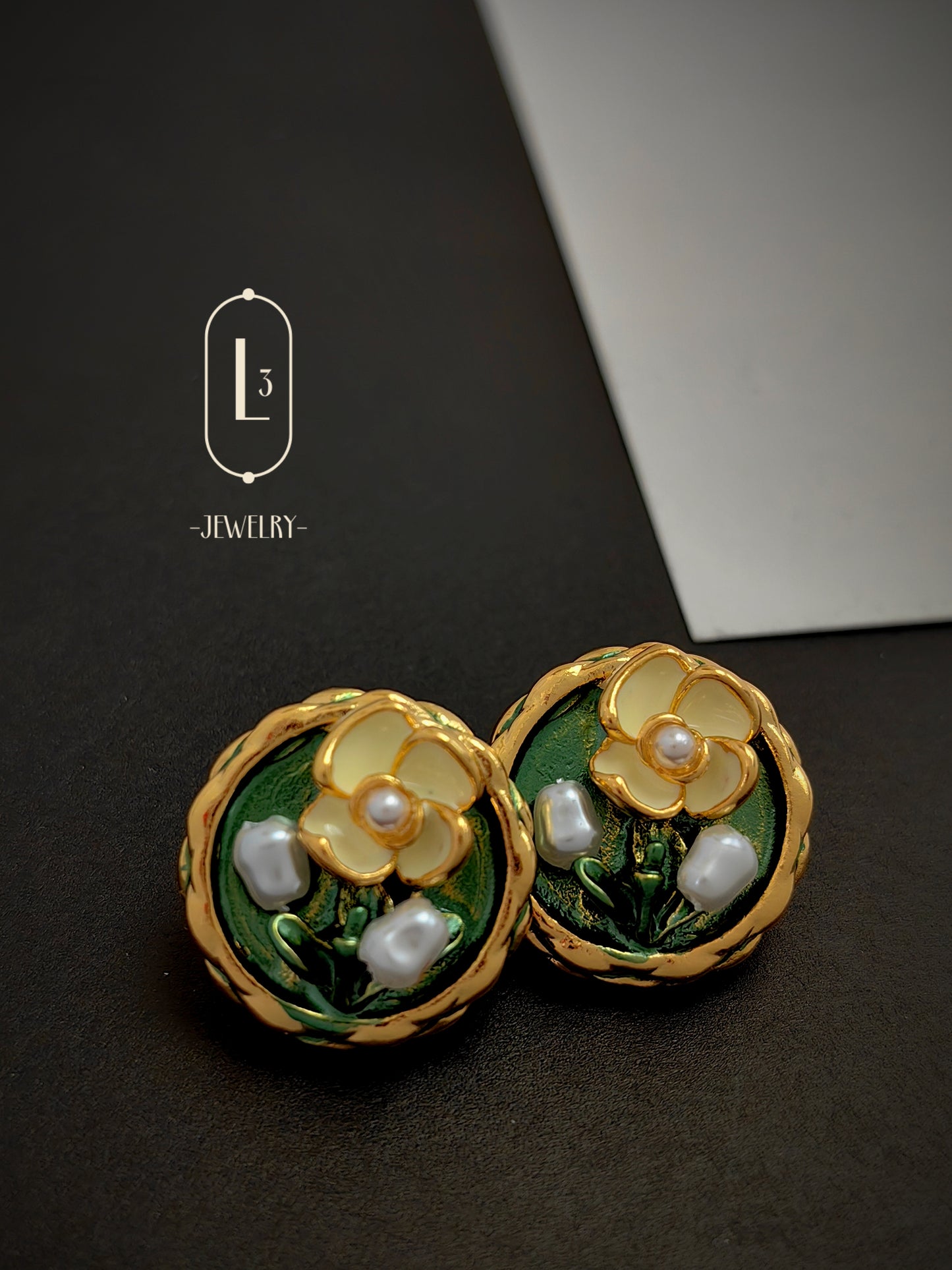 Nature | Camellia Pearl Earrings