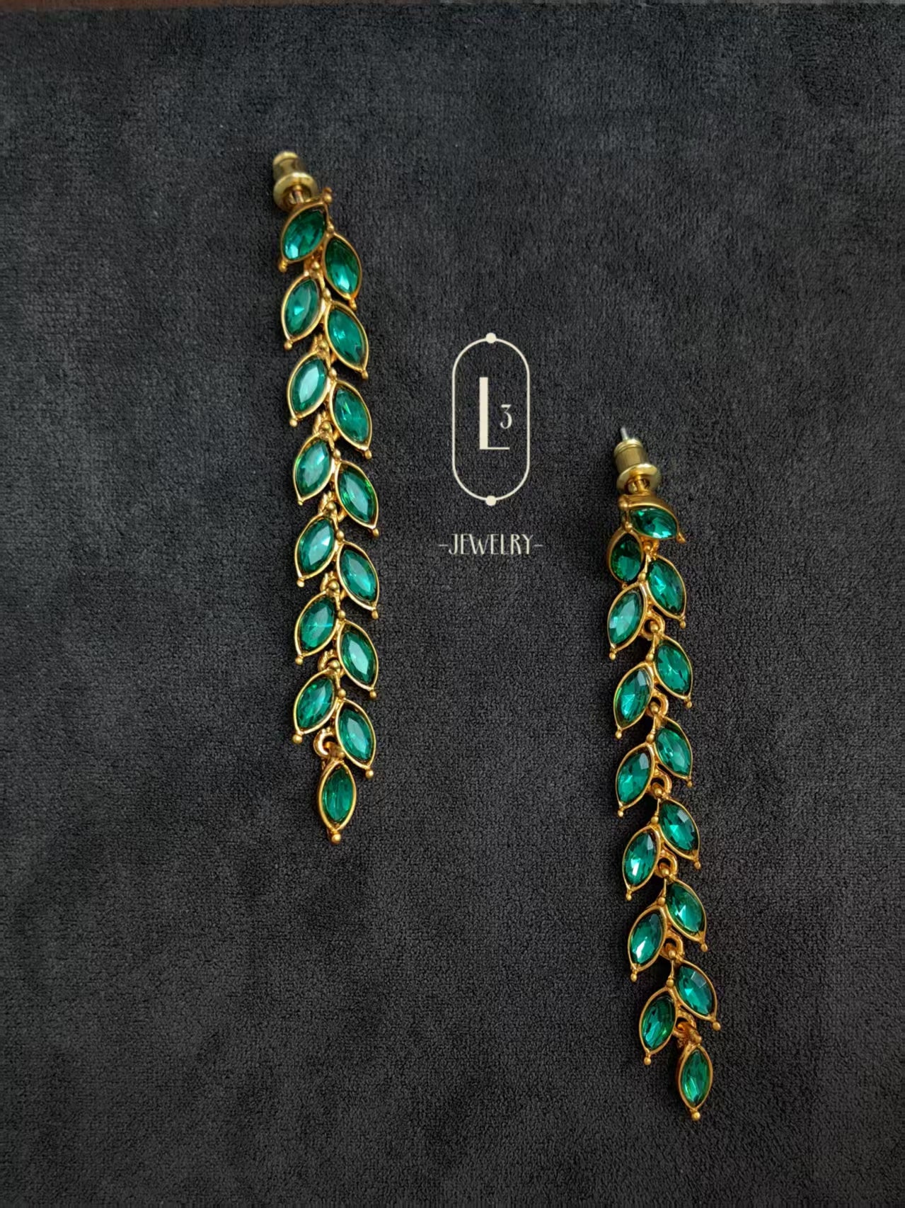 Nature | Green Zircon Tassel Earrings