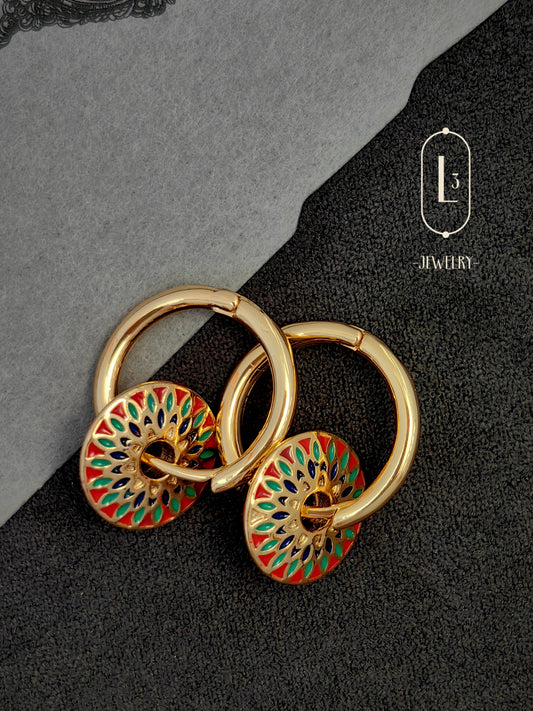 Nature | Enamel Art Hoop Earrings