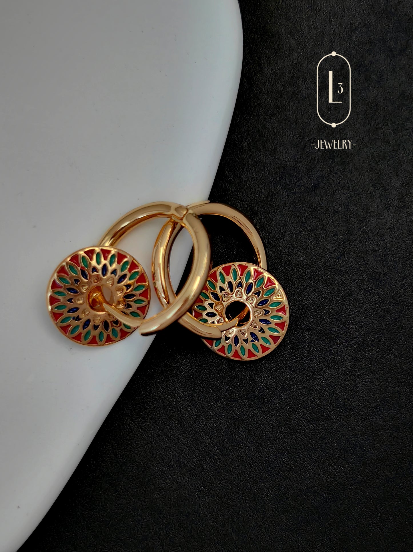 Nature | Enamel Art Hoop Earrings