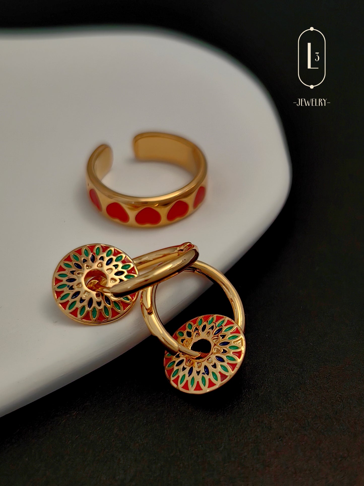 Nature | Enamel Art Hoop Earrings