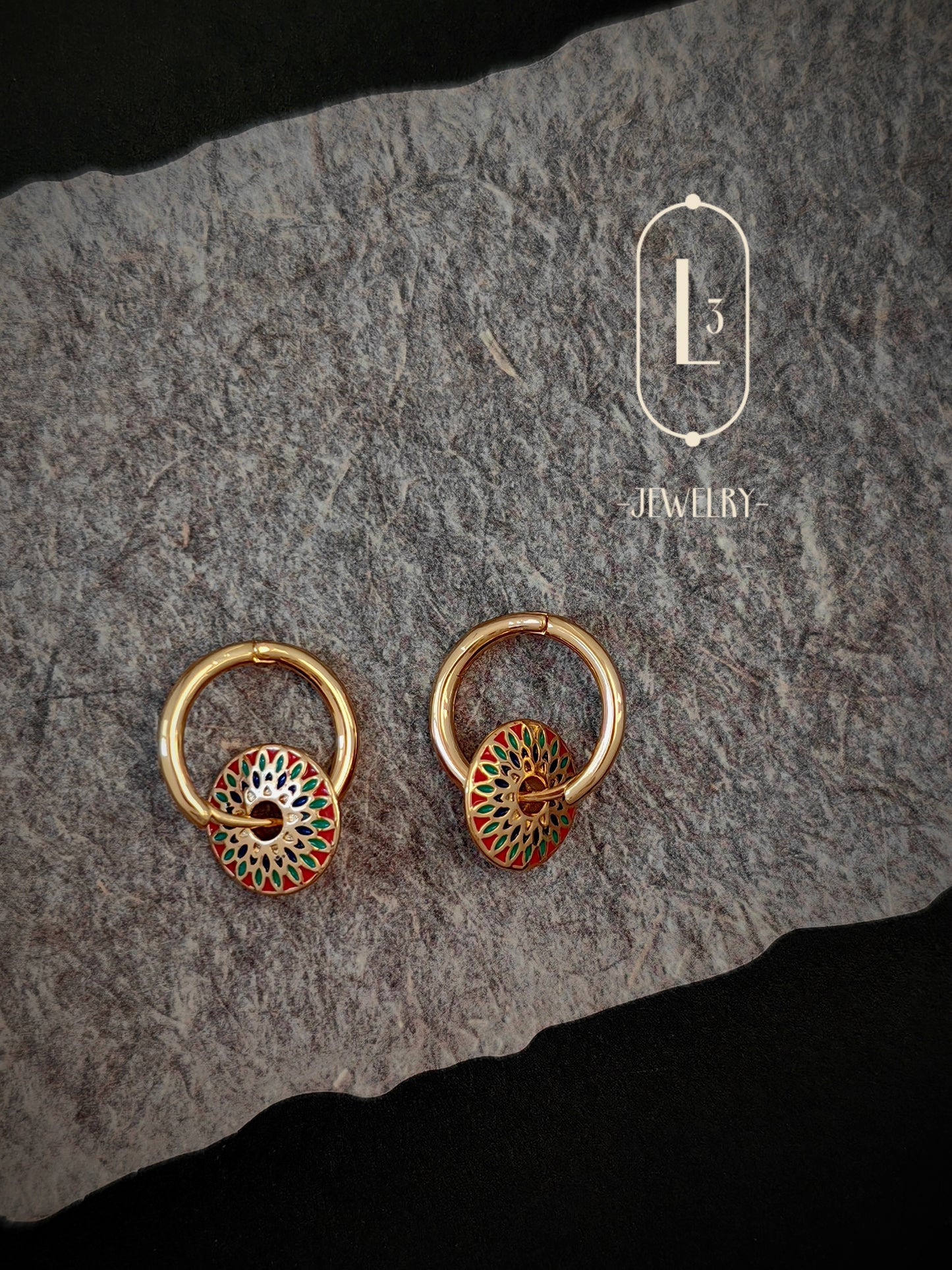 Nature | Enamel Art Hoop Earrings