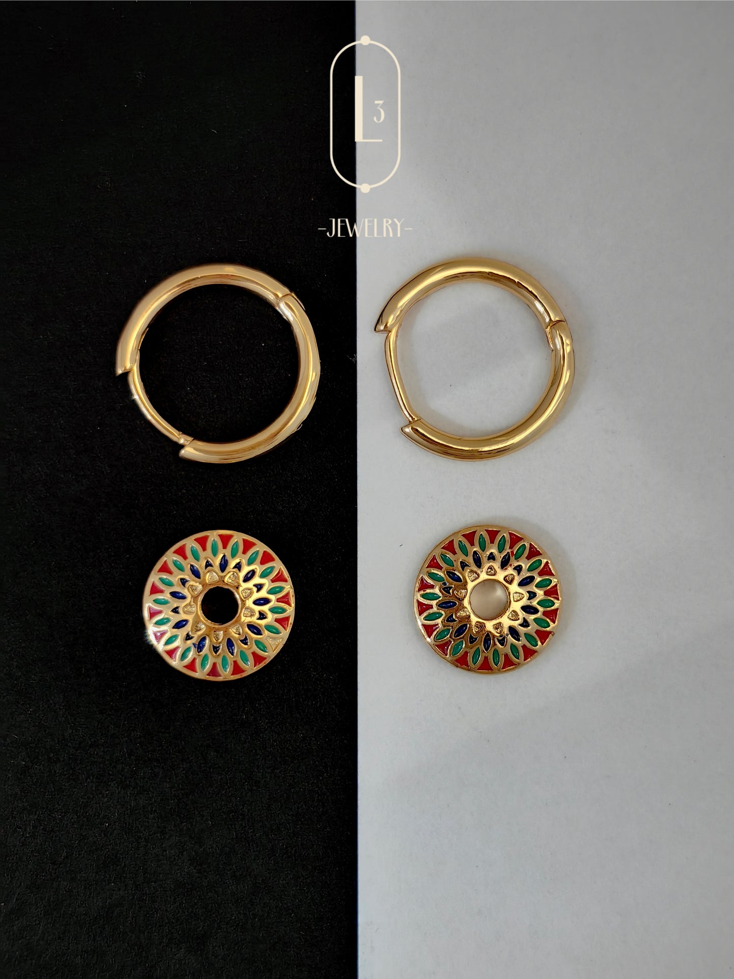 Nature | Enamel Art Hoop Earrings
