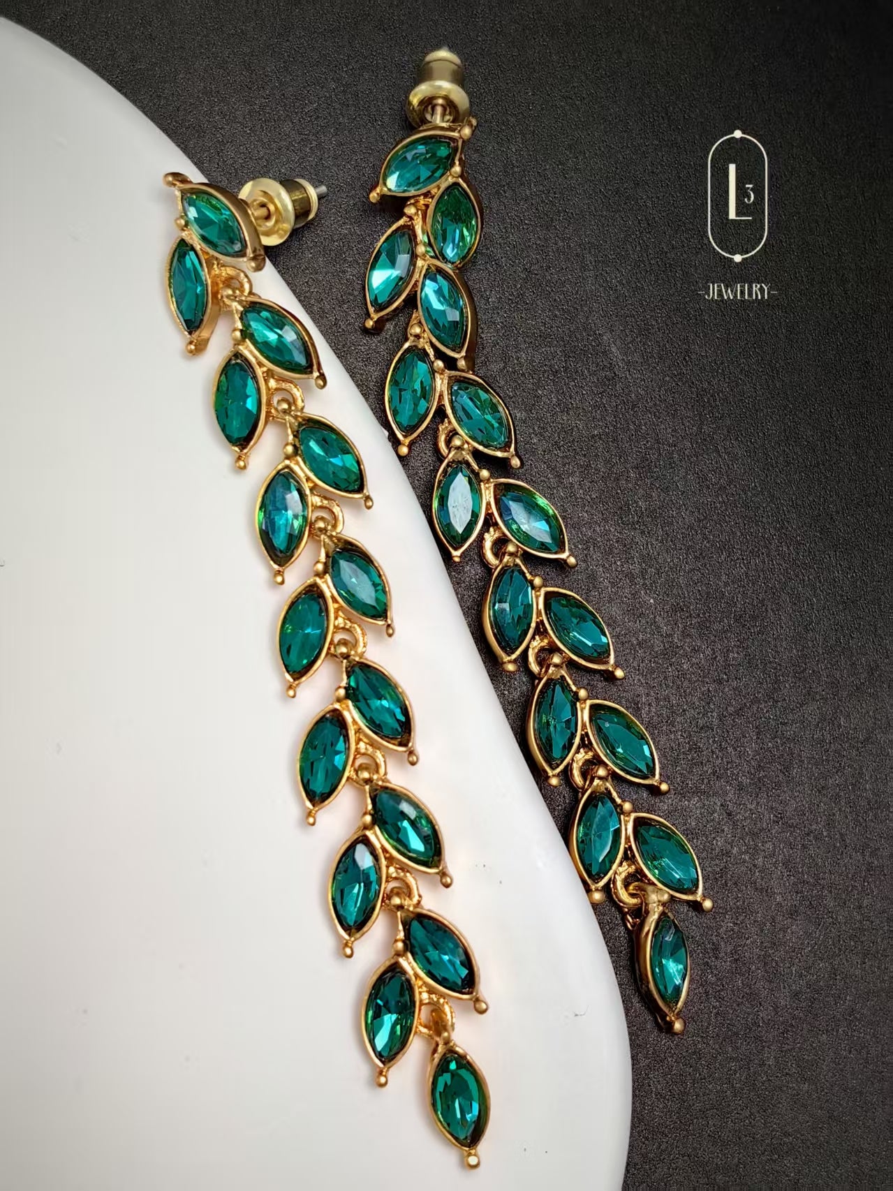 Nature | Green Zircon Tassel Earrings